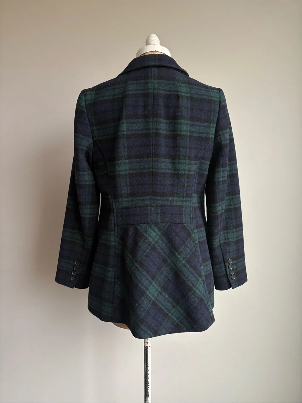 Talbots Blackwatch Plaid Wool Blend Blazer Preppy Classic Jacket Size 8